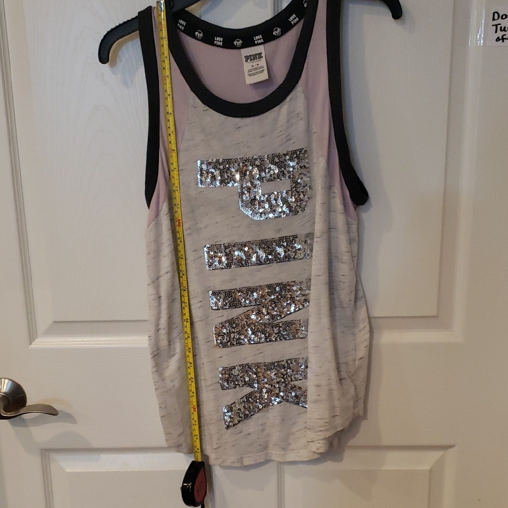 PINK Victoria's Secret Gray and Silver Tank Top Athletic Style